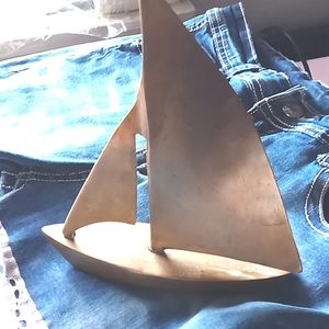 Brass Vintage Sailboat Hand Crafted by Artesian Hand worker.